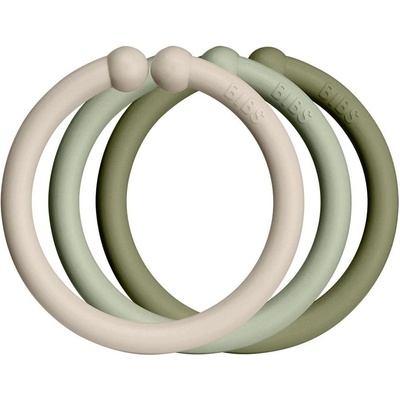 Bibs Loops Kroužky 12 ks Vanilla sage olive