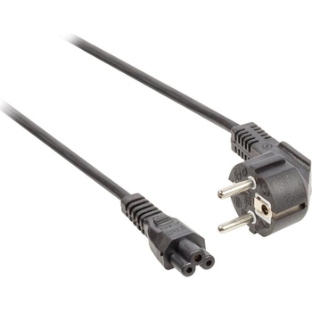 VALUELINE napájecí kabel 230V/ přípojný 10A/ konektor IEC-320-C5/ úhlová zástrčka Schuko/ trojlístek/ černý/ 5m