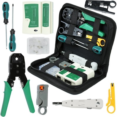 Interlook AR-811 | Síťová sada nástrojů | LAN tester, krimpovač, odstraňovač izolace vodičů, krimpovač LSA | RJ-45, RJ-11 Černý 2165-160 – Sleviste.cz