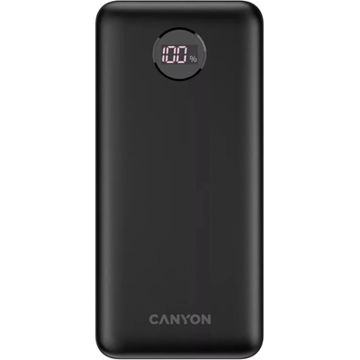 CANYON Външна батерия/power bank/ Canyon PB-2002, 20 000mAh, черна, 2x USB-A, 2x USB-C, PD, QC, дисплей (CNE-CPB2002B)