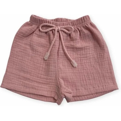 Dětské mušelínové kraťasy pudrová