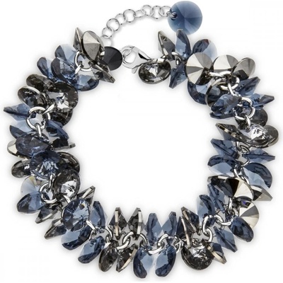 Spark modrošedý se Swarovski Elements Frou Frou BD6428DBSN Denim Blue+Silver Night
