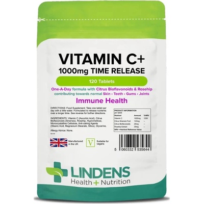 Lindens Health + Nutrition Vitamín C+ 1000 mg 120 tabliet