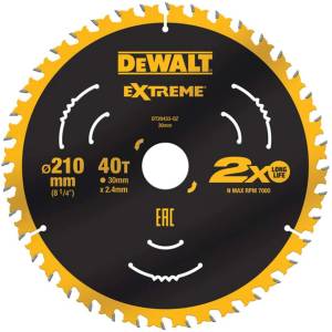 DEWALT - Нож за трион за дърво 210х30 мм 44 зъба DT20433 (DT20433)