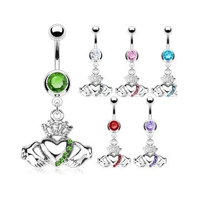 Šperky eshop piercing do pupíku s Irským symbolem lásky F13.6 aqua modrá Q