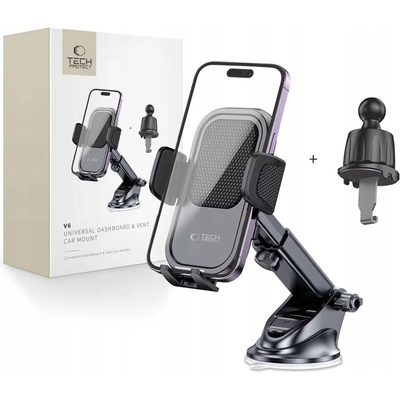 AppleMix Držák do auta TECH PROTECT - do mřížky / na palubní desku - klipový - černý – Zboží Živě