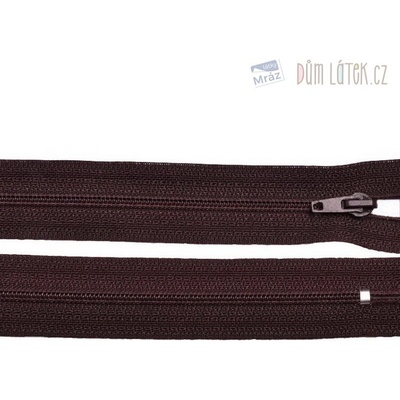 Zips špirálový 3mm nedeliteľný 18cm tmavo hnedá