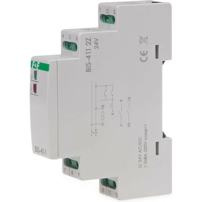BIS-411-2Z/24 - Impulzné relé ZAPNI/VYPNI, 24V, 8A, 2x NO