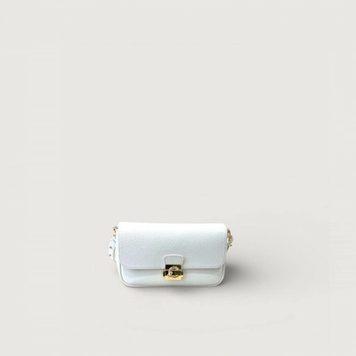 Coccinelle C-ME LOCK kožená mini bag Pearl E5U4K520101N17TU