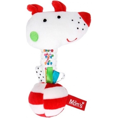 Hencz Toys Edukační chrastítko pejsek Momsík bílo/červený