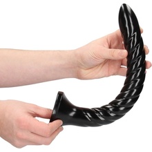 Shots Ouch! Swirled Anal Snake 12″ / 30 cm černé anální dildo s přísavkou 34,5 x 3,6 cm
