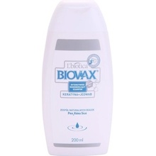 L'biotica Biovax Keratin & Silk posilňujúci šampón s keratínovým komplexom Paraben & SLS Free 200 ml