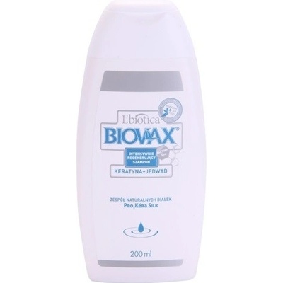 L'biotica Biovax Keratin & Silk posilňujúci šampón s keratínovým komplexom Paraben & SLS Free 200 ml