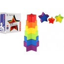 Teddies Věž/Pyramida hvězda barevná stohovací skládačka 6 ks