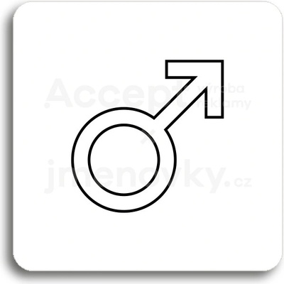 ACCEPT Piktogram WC muži V - bílá tabulka - černý tisk bez rámečku