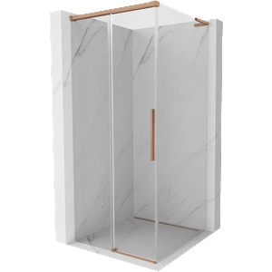 Mexen Rox L плъзгаща се душ кабина 120 x 120 см, прозрачна, четкана мед - 8C2L-120-120-65-00 (8C2L-120-120-65-00)