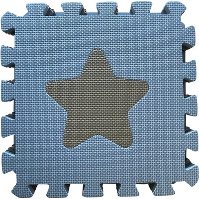 Baby Dan Pěnová hrací podložka puzzle Geometrické tvary Blue 90x90 cm – Zbozi.Blesk.cz