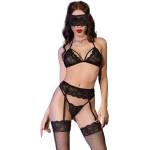  Комплект бельо, 4 части за страстни моменти - CR 4467 Set Black L/XL (D-239006)