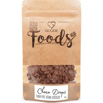 Goodie Choco Drops mliečna čokoláda vegan bez cukru 150 g