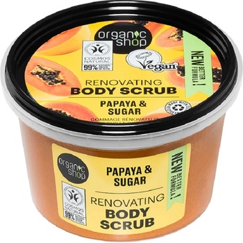 Organic Shop Скраб за тяло Papaya & Sugar, 250 ml