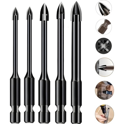 HARAHU Комплект напречни свредла - черен / 5бр kp30691 (30691)