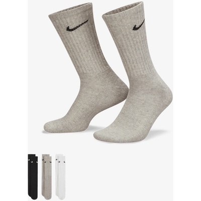 Nike ponožky 3 páry bielo/sivo/čierne 3PPK VALUE COTTON CREW SX4508 965