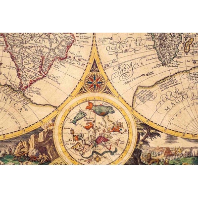 DIMEX ART Флизелинов фототапет стара винтидж карта 375 x 250 см