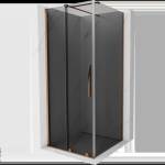 Mexen Velar плъзгаща се душ кабина 100 x 100 см, графит, розово злато - 871-100-100-41-60 (871-100-100-41-60)