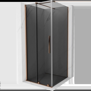 Mexen Velar плъзгаща се душ кабина 100 x 100 см, графит, розово злато - 871-100-100-41-60 (871-100-100-41-60)