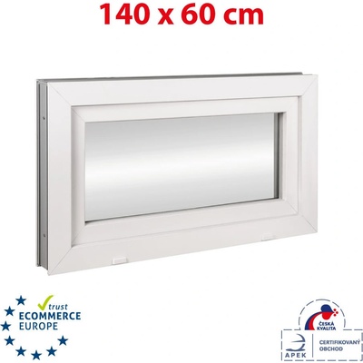 Okna Hned Plastové okno 140x60 cm (1400x600 mm) bílé sklopné – Hledejceny.cz