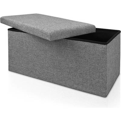 Casaria taburet s úložným prostorem 80 x 40 x 40 cm šedý textil 101620