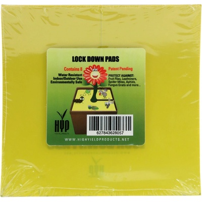 Hranaté desky lepové žluté Lock down pads, 15cm, 8ks