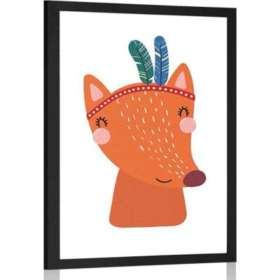 Plakát roztomilá liška s peříčky - 20x30 no frame