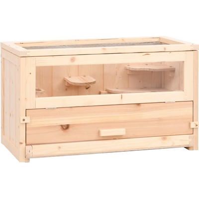 vidaXL Klec pro křečky 60 × 30 × 35 cm masivní jedlové dřevo 9799.172377