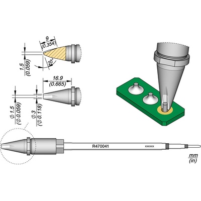 JBC R470041 – hrot Barrel pro kabely Ø 1,5 mm