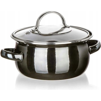 Banquet Smaltovaný HRNEC s poklicí malý 0,71 l 14 cm kovový