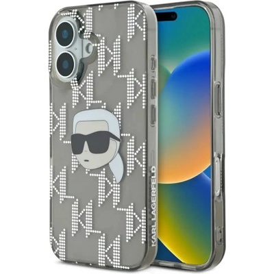 KARL LAGERFELD Карл Лагерфелд IML Карл Хед галваничен калъф за iPhone 16 - черен (3666339319762)