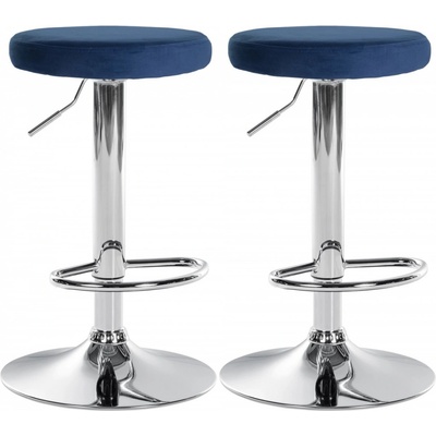 Design-Shop Ponte zamat Modrá / chróm 2 ks