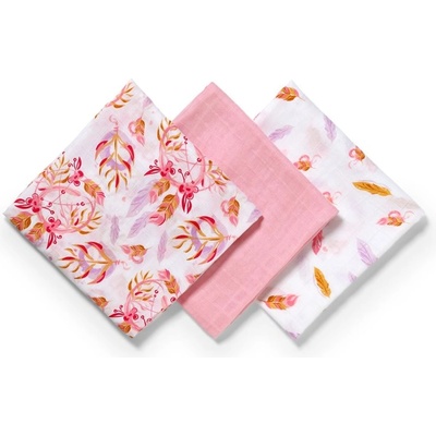 BabyOno Take Care Natural Bamboo Diapers пелени от плат Old Pink 3 бр