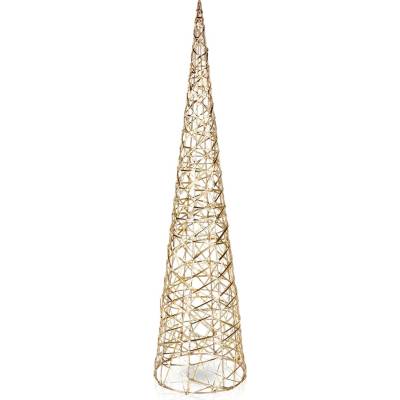 Home Styling Decoration Svietiaci vianočný stromček kužeľ 80 cm, 40 LED, zlatý