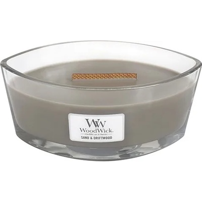 WoodWick Sand & Driftwood ароматна свещ с дървен фитил 453, 6 гр