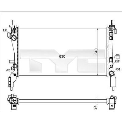 Chladič, chlazení motoru TYC 709-0021-R (7090021R)