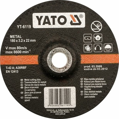 Yato Brúsny kotúč 125 x 22 x 6.8mm YT-6121