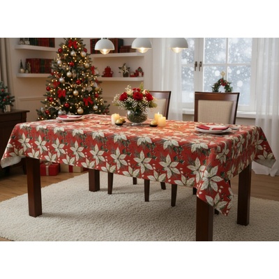 Mybesthome Vánoční ubrus Natale MAGIC I. červená motiv D 130x230 cm