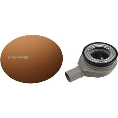 Polysan - Vaničkový sifón Mirai, priemer 90 mm, s krytkou, matná meď 72730PG