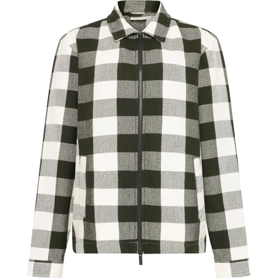 KnowledgeCotton Apparel Мъжка риза с копчета KnowledgeCotton Apparel Checkered Heavy Flannel Overshirt Shirt - Green Check (033-2923-0113)
