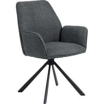 Actona Тъмносиви тапицирани трапезни столове в комплект с подлакътници 2 бр. Glenda - Actona (0000107481)