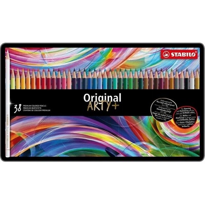 Stabilo Original - tenké barevné pastelky v plechové kazetě - 38 ks - 8778-6