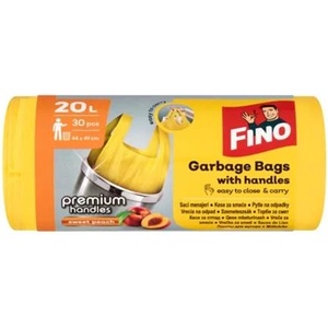 FINO Кошчета за боклук, с връзки, ароматизирани, 20 л, 30 броя, 44x49 см, 12 , FINO "Premium handles", жълто 8571058730 (8571058730)