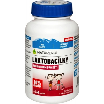 Swiss Naturevia Laktobacilky Kids s čerešně 60 + 6 pastilek